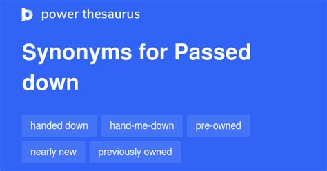 pass down thesaurus|More.